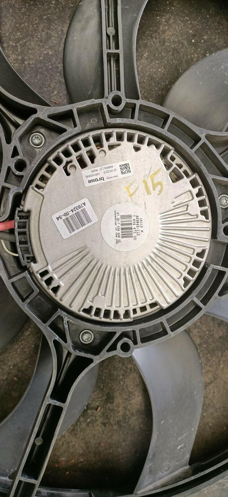 BMW X5 F15 CONDENSER COOLING RADIATOR FAN MOTOR ASSEMBLY A69845-112 ...